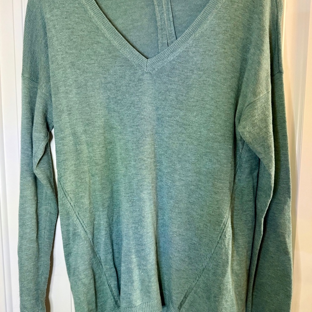 Women’s Green V-Neck Sweater